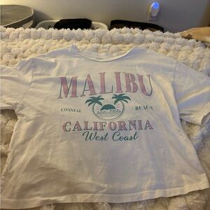 Old Navy White and Pink Malibu Tee